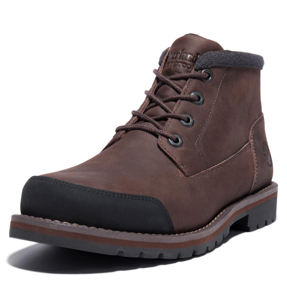 Dark brown timberland chukka boots best sale