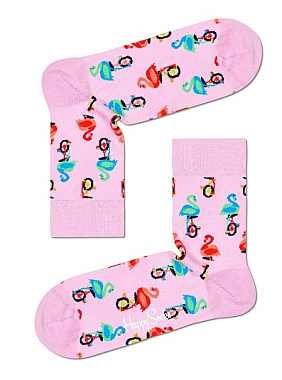 1 Pair Flamingo Half Crew Sock