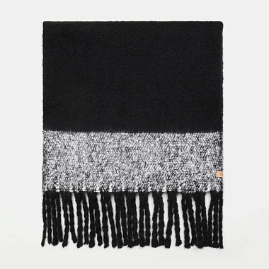 Colorblock Blanket Scarf With Fringe